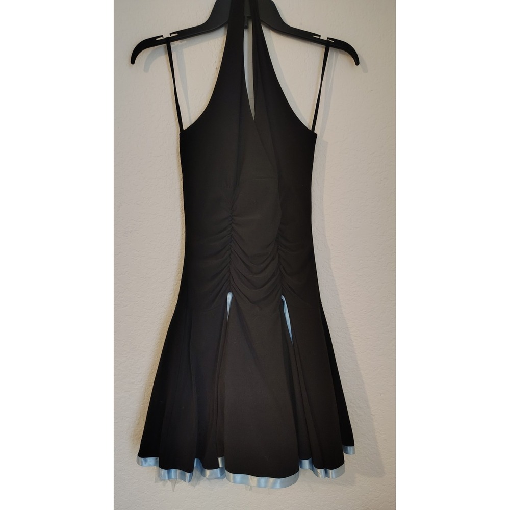 Vintage Y2K Taboo Black Light Blue Poufy Skirt Halter Dress Size S